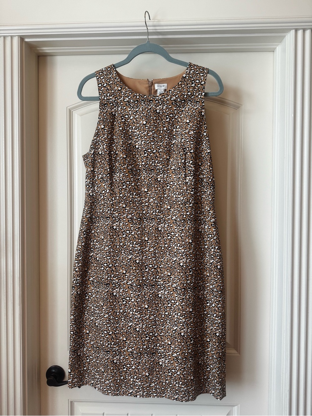 J. Crew Tan and Black Leopard-Print Mini Shift Dress
